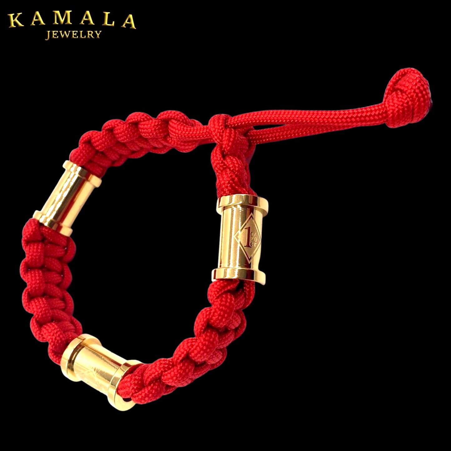 Madmax Armband - Rot mit 1%er Perlen in Gold