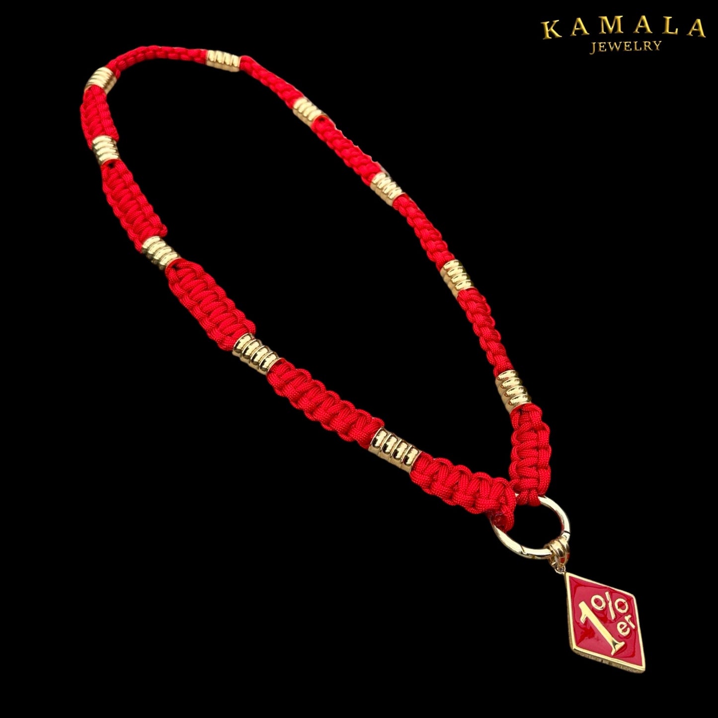 Madmax Halskette - Rot mit Gold