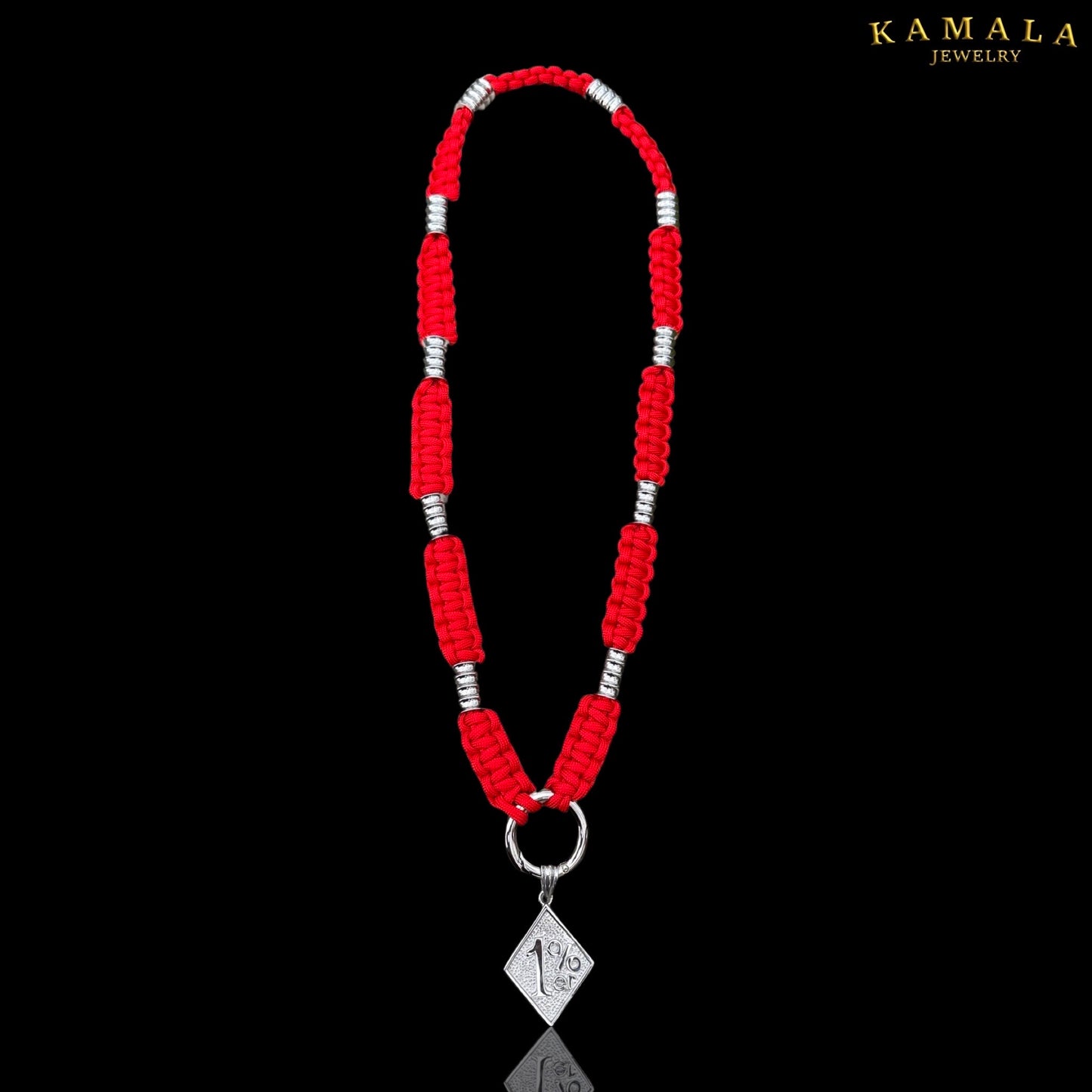 Madmax Halskette - Rot mit Silber